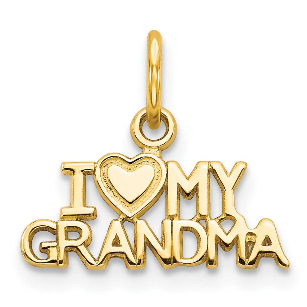 10k Yellow Gold 16 mm I LOVE MY GRANDMA Charm (0.47 grams)