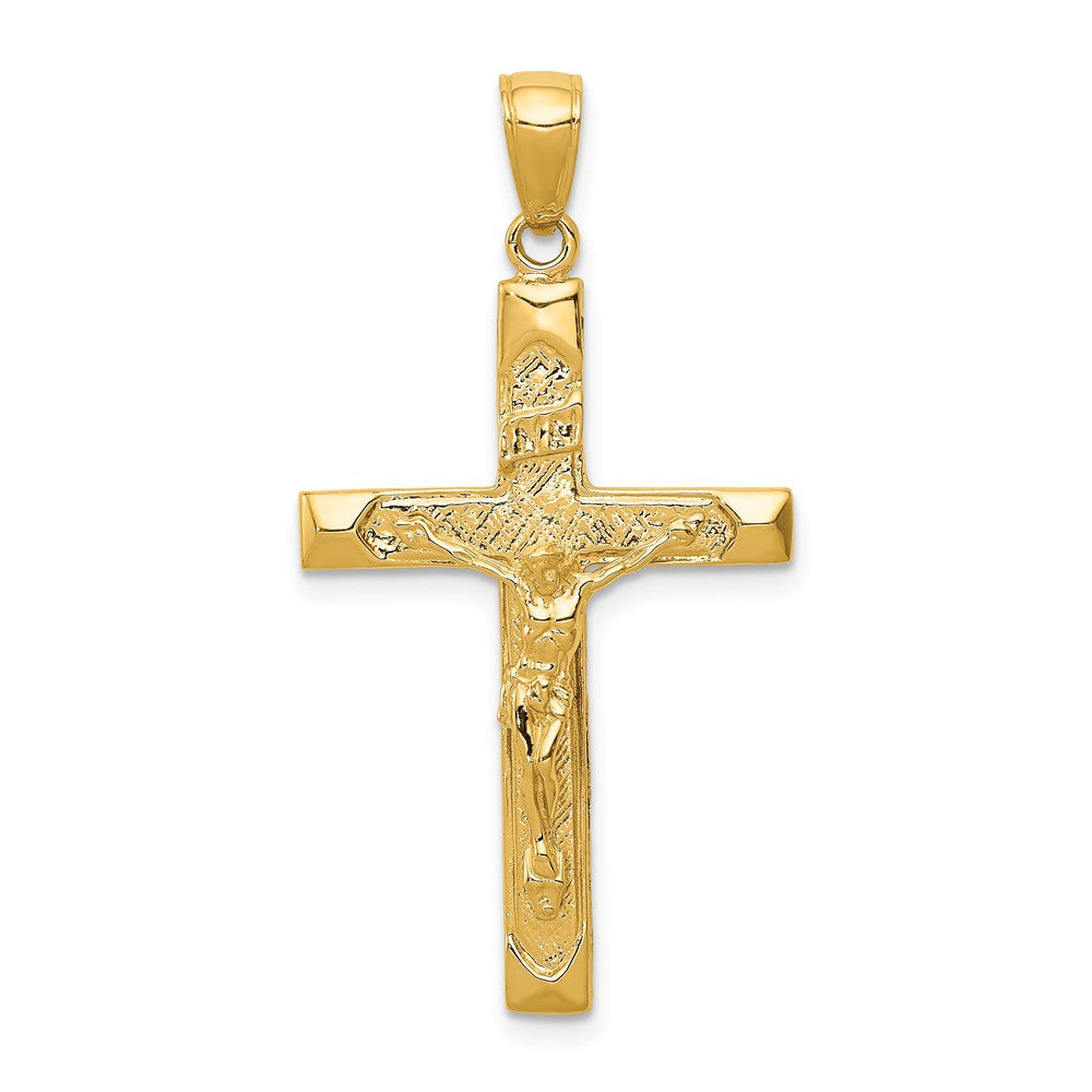 10k Yellow Gold 20 mm INRI Jesus Crucifix Pendant