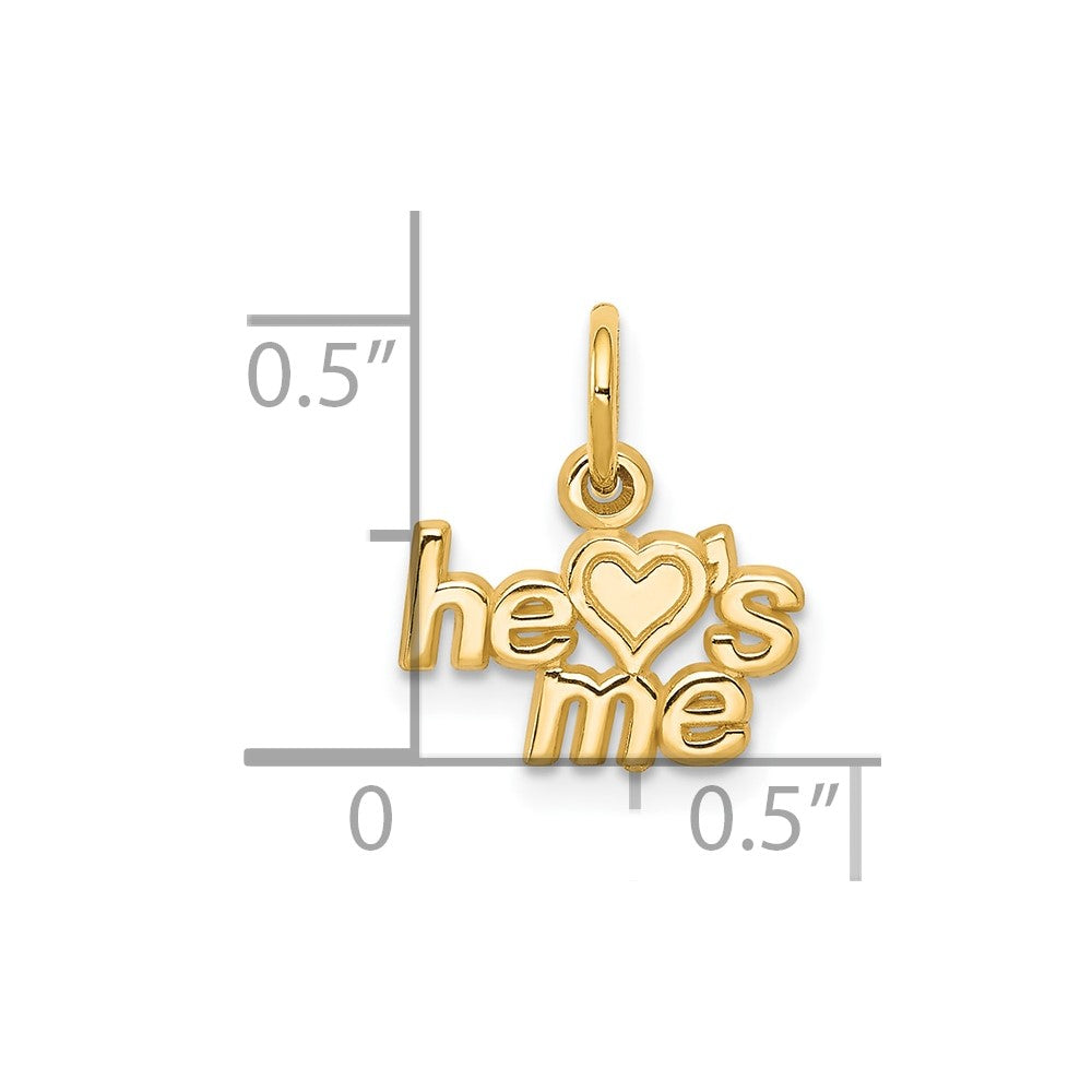 10k Yellow Gold 13 mm He LOVES ME Charm (0.5 grams)