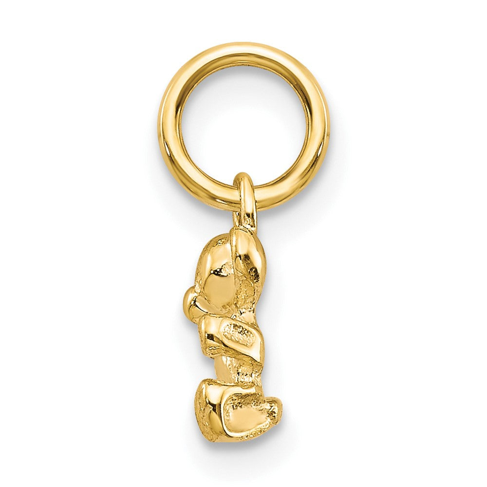 10k Yellow Gold 7 mm 3D Teddy Bear Charm (0.5 grams)