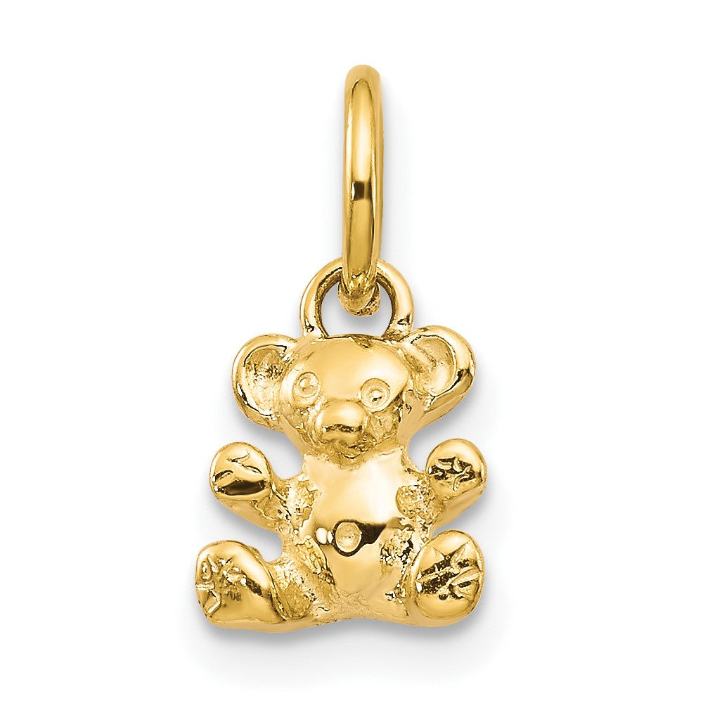 10k Yellow Gold 7 mm 3D Teddy Bear Charm (0.5 grams)
