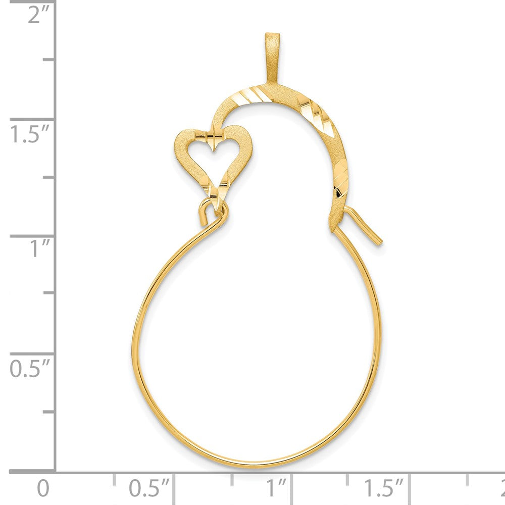 10k Yellow Gold 36 mm Small Heart Charm Holder (1.19 grams)