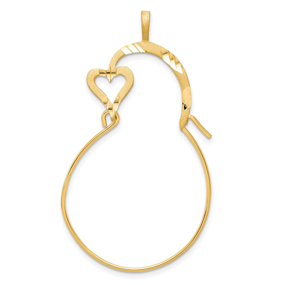 10k Yellow Gold 36 mm Small Heart Charm Holder