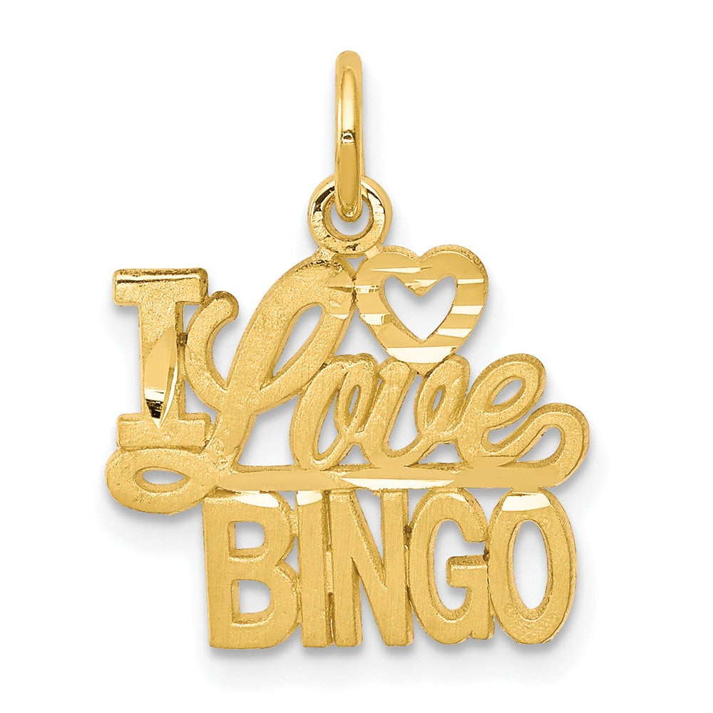 10k Yellow Gold 16 mm I LOVE BINGO Charm (0.78 grams)