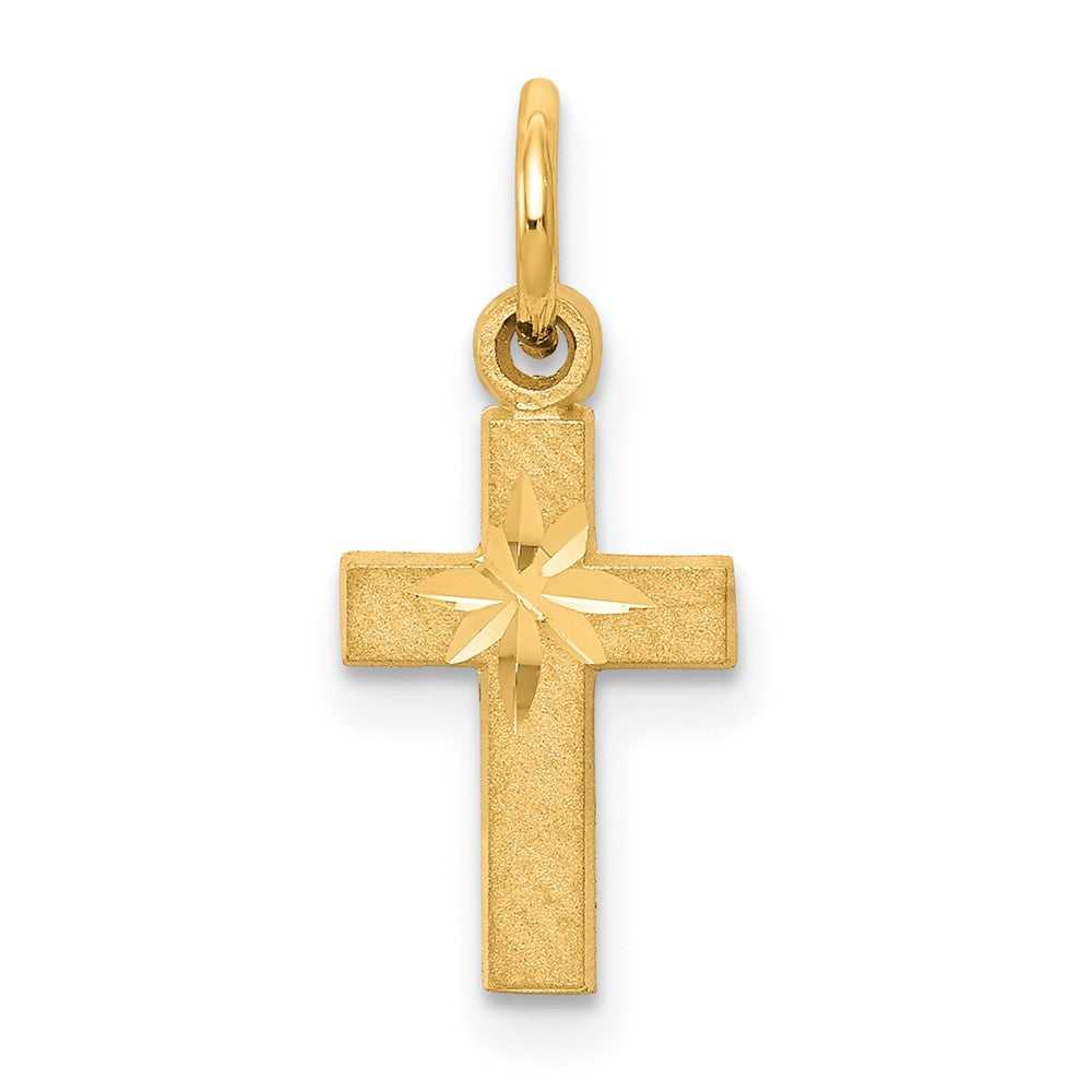 10k Yellow Gold 11 mm Cross Charm (0.48 grams)