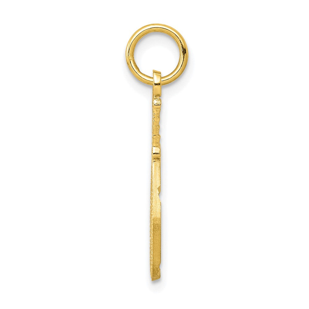10k Yellow Gold 7 mm Solid Racquetball Racquet Charm (0.58 grams)