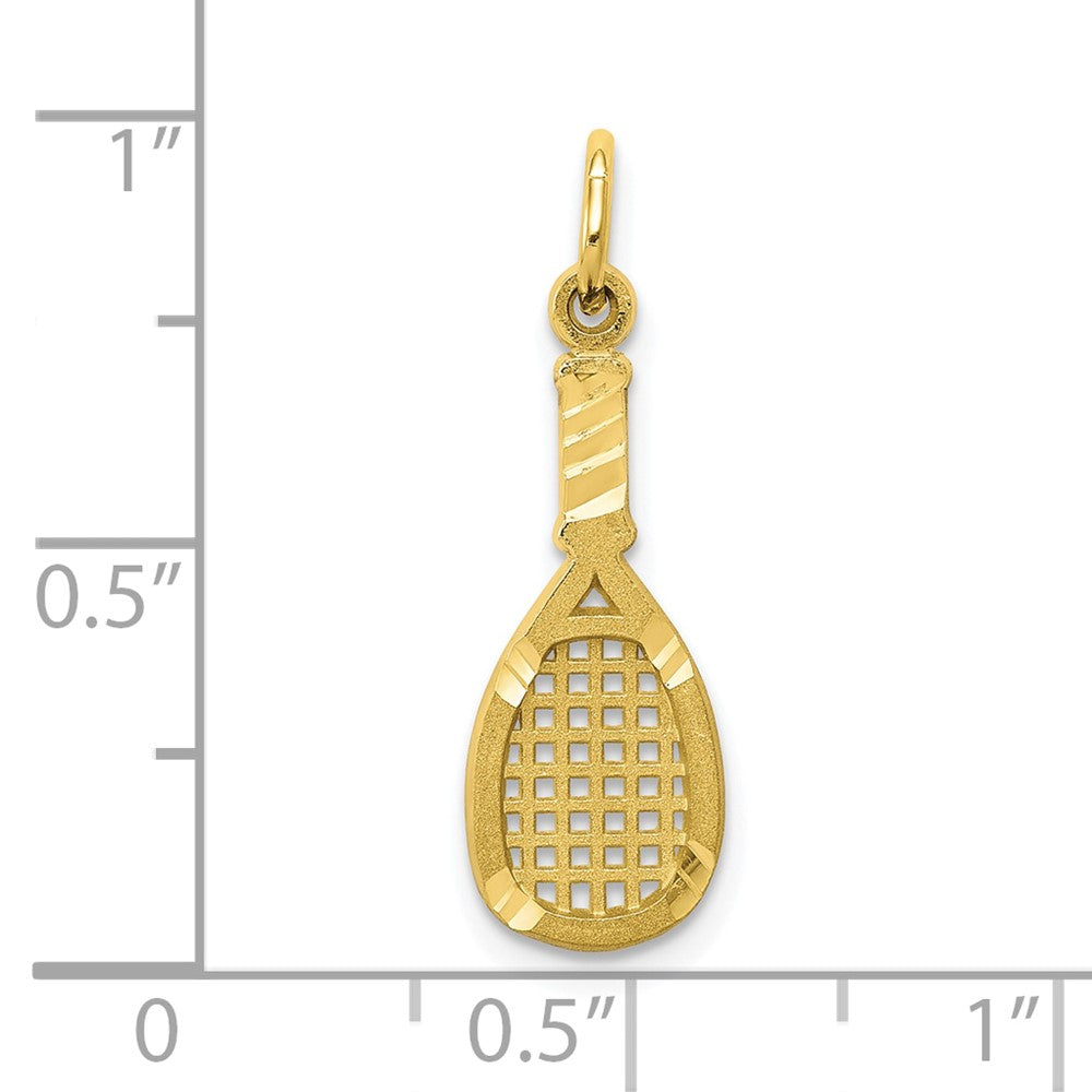 10k Yellow Gold 7 mm Solid Racquetball Racquet Charm (0.58 grams)