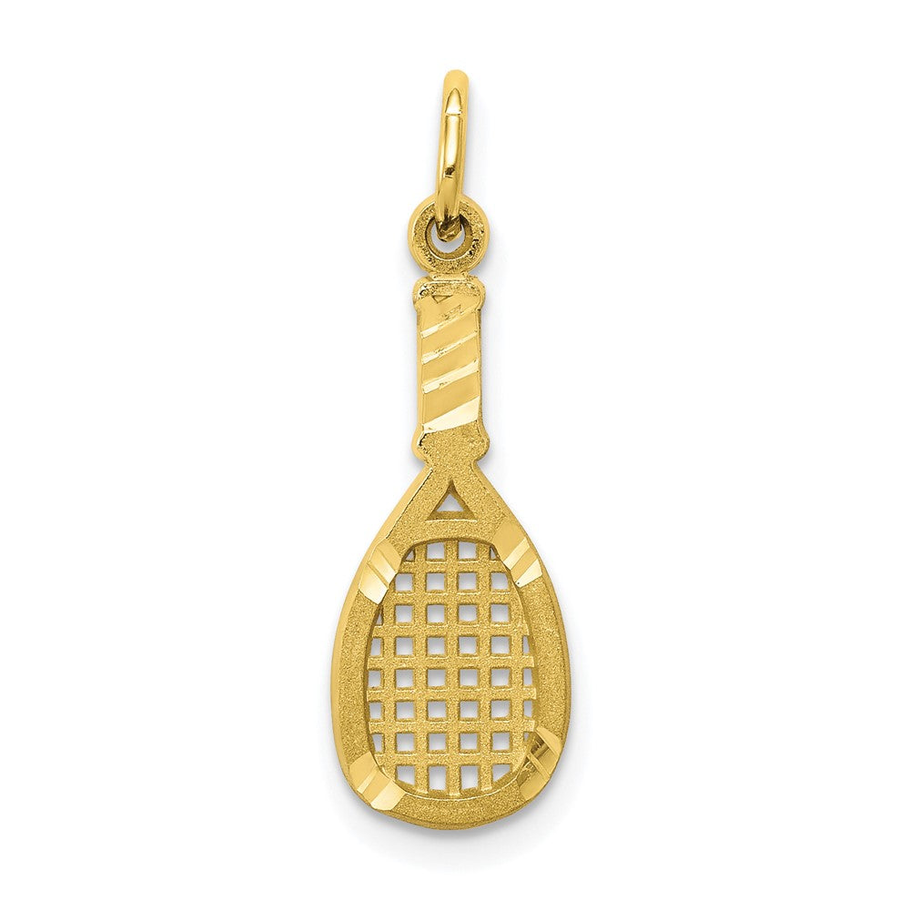 10k Yellow Gold 7 mm Solid Racquetball Racquet Charm (0.58 grams)