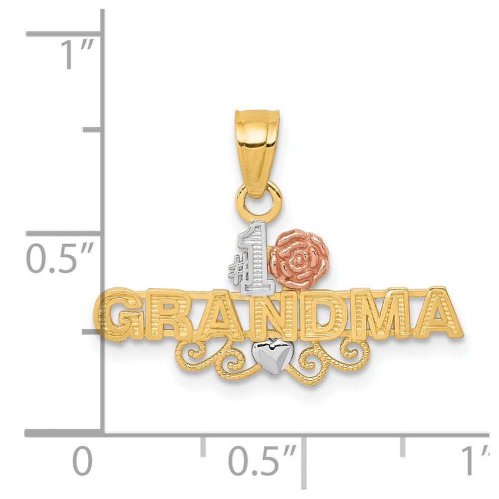 10k Two-tone 26 mm #1 GRANDMA Charm (0.8 grams)