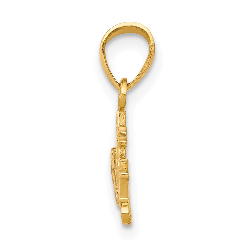 10k Yellow w/Rhodium 22 mm #1 GODMOTHER Charm (0.7 grams)