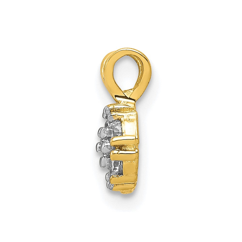 10k Yellow Gold 7 mm Small CZ Cubic Zirconia Flower Charm (0.45 grams)