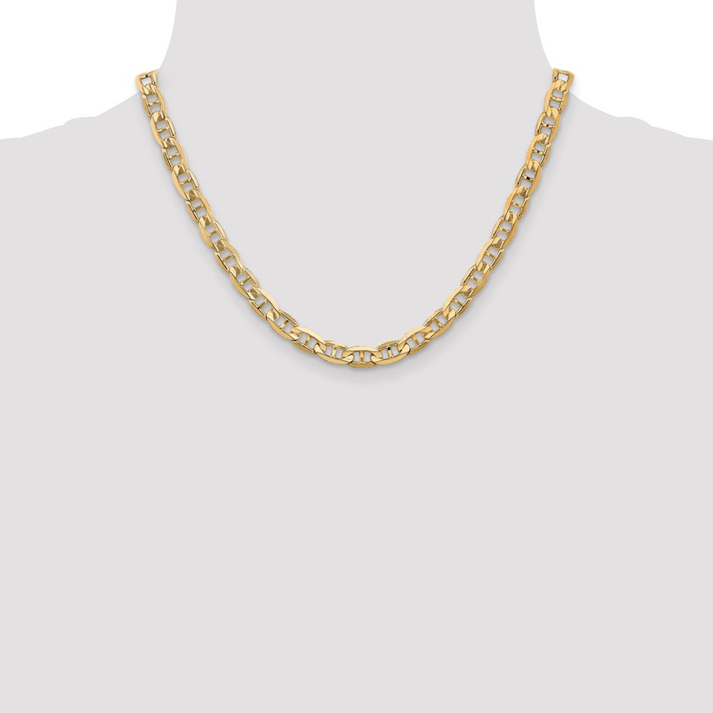 10k Yellow Gold 6.25 mm Concave Anchor Chain (22.54 grams)
