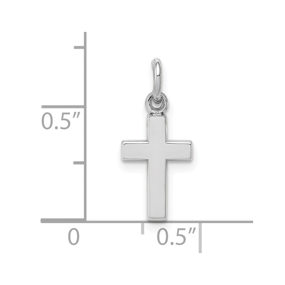 10k White Gold 9 mm Cross Charm (0.47 grams)
