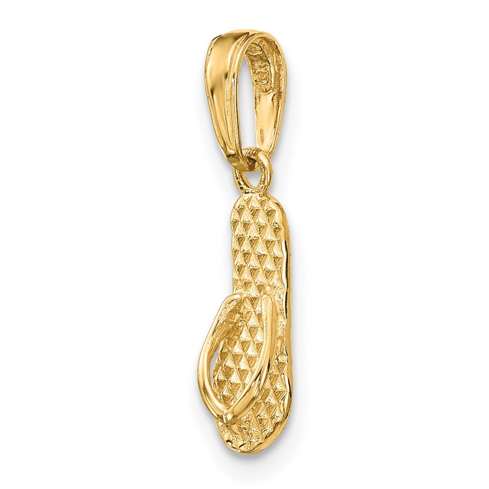 10k Yellow Gold 5 mm 3-D Hawaii Flip-Flop Pendant (0.63 grams)