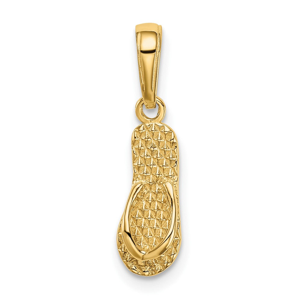 10k Yellow Gold 5 mm 3-D Hawaii Flip-Flop Pendant (0.63 grams)