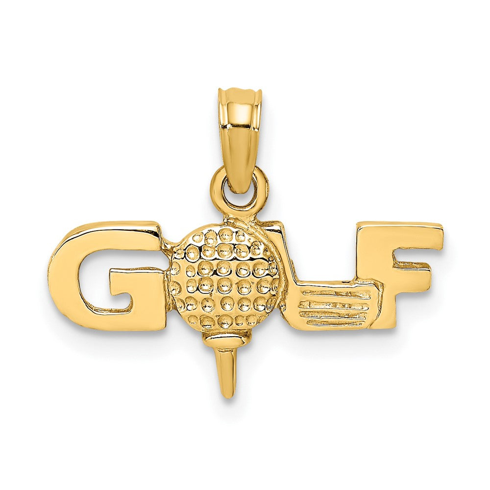 10k Yellow Gold 9.5 mm Solid Polished GOLF Pendant (1.05 grams)