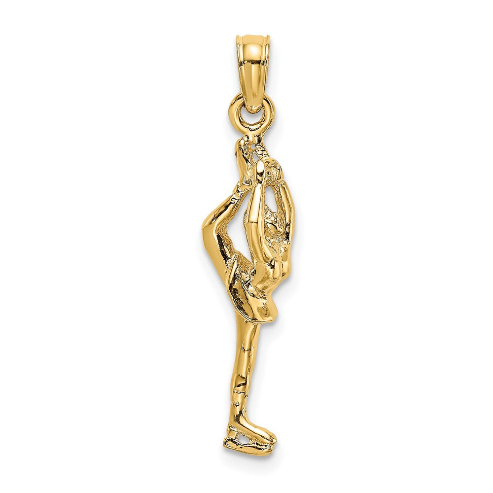 10k Yellow Gold 6 mm Solid Polished 3-D Figure Skater Charm (1.05 grams)