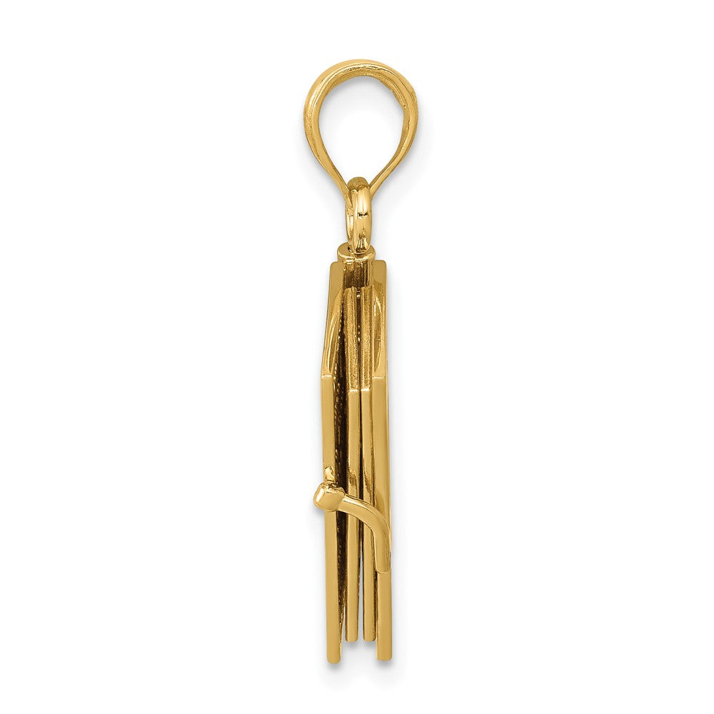 10k Yellow Gold 11 mm 3D Lords Prayer Bible Pendant (3.44 grams)