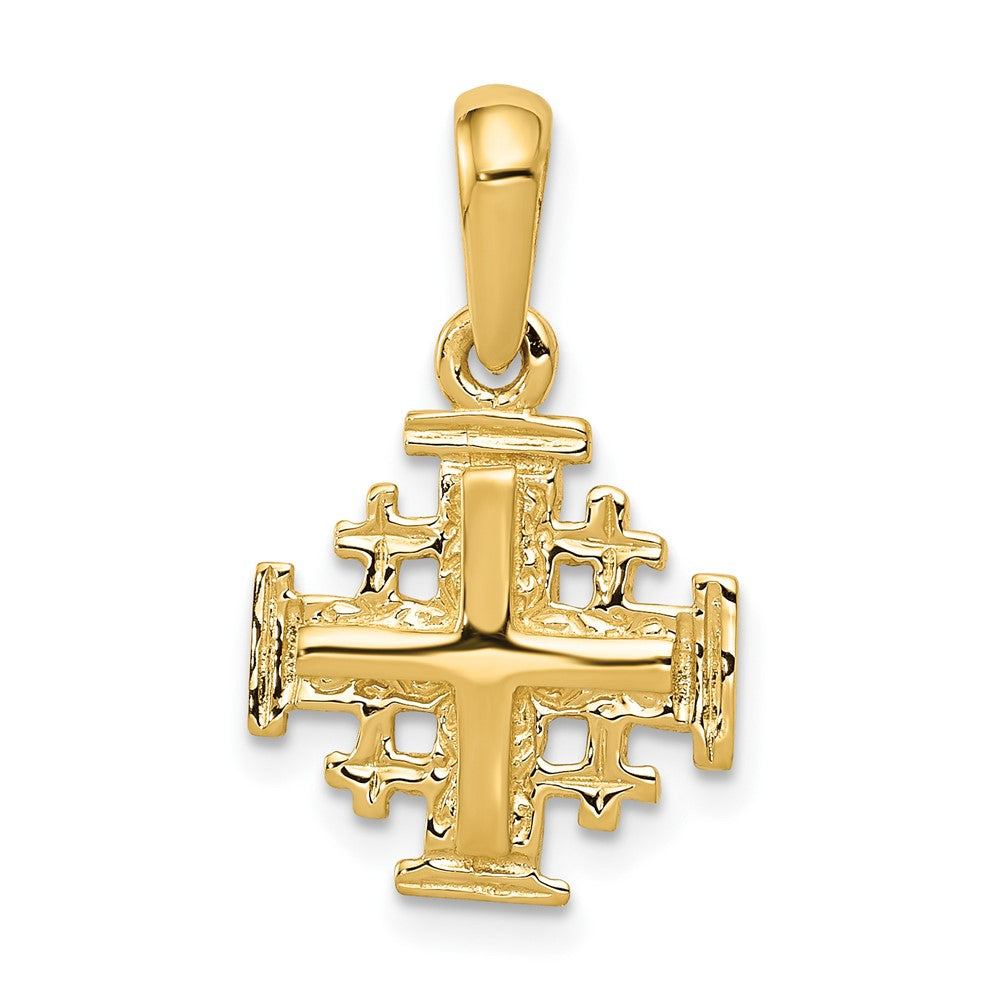 10k Yellow Gold 13 mm Jerusalem Cross Charm (1.29 grams)