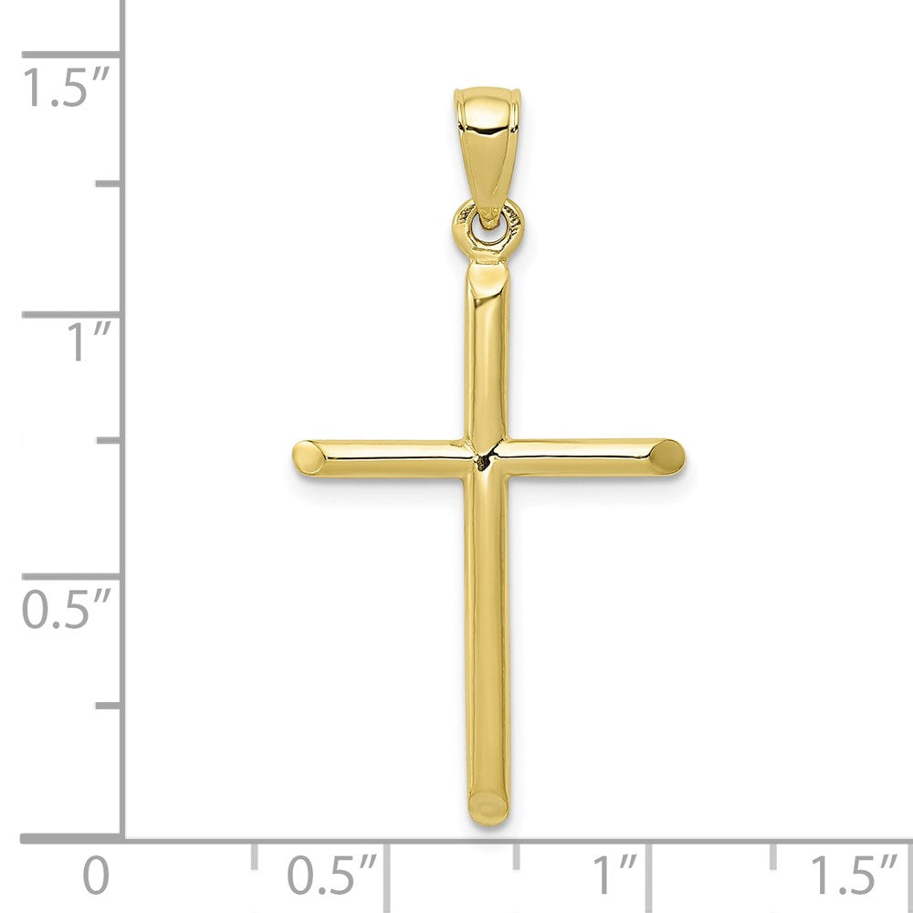 10k Yellow Gold 19 mm Tubular Cross Pendant (1.57 grams)