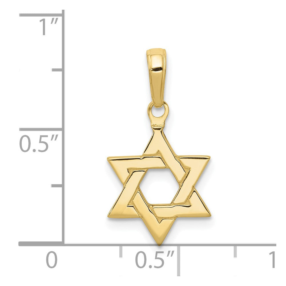 10k Yellow Gold 12 mm Polished Star of David Pendant (1.42 grams)
