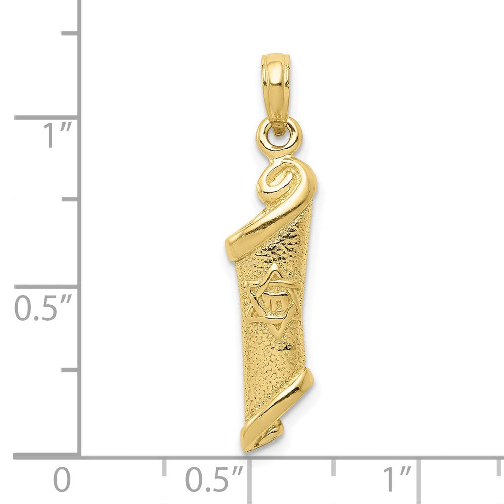 10k Yellow Gold 8 mm Torah w/Star of David Pendant (2.49 grams)