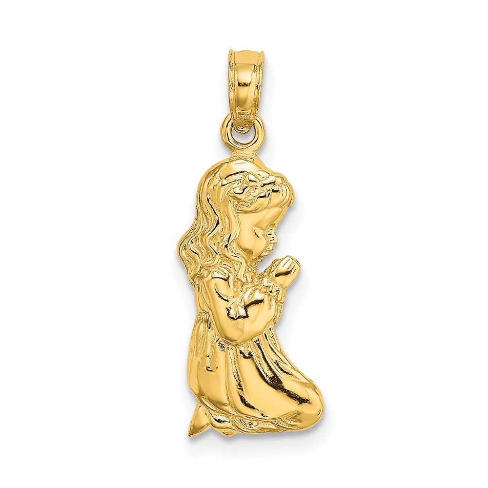 10k Yellow Gold 8.3 mm Praying Girl Charm (1.19 grams)