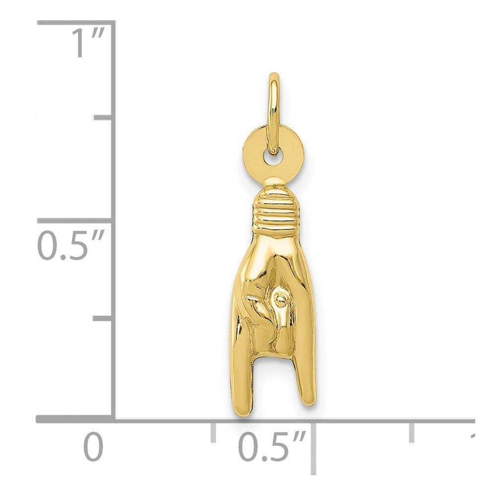 10k Yellow Gold 5 mm Rock On Sign Charm (0.36 grams)
