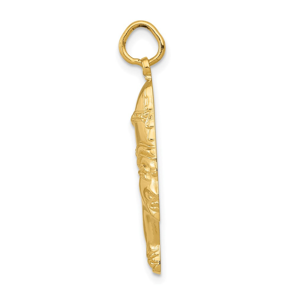 10k Yellow Gold 16 mm Nefertiti Charm (1.36 grams)