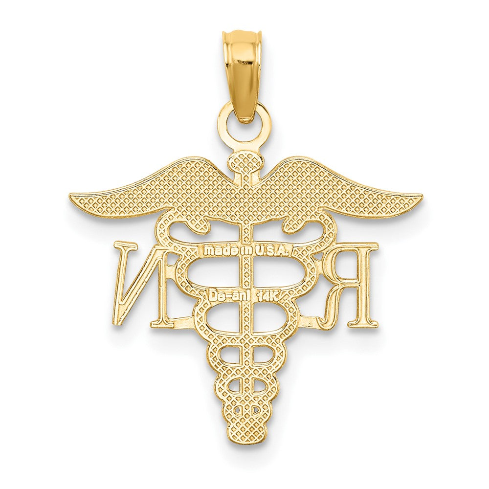 10k Yellow Gold 19.58 mm RN Caduceus Pendant (0.77 grams)