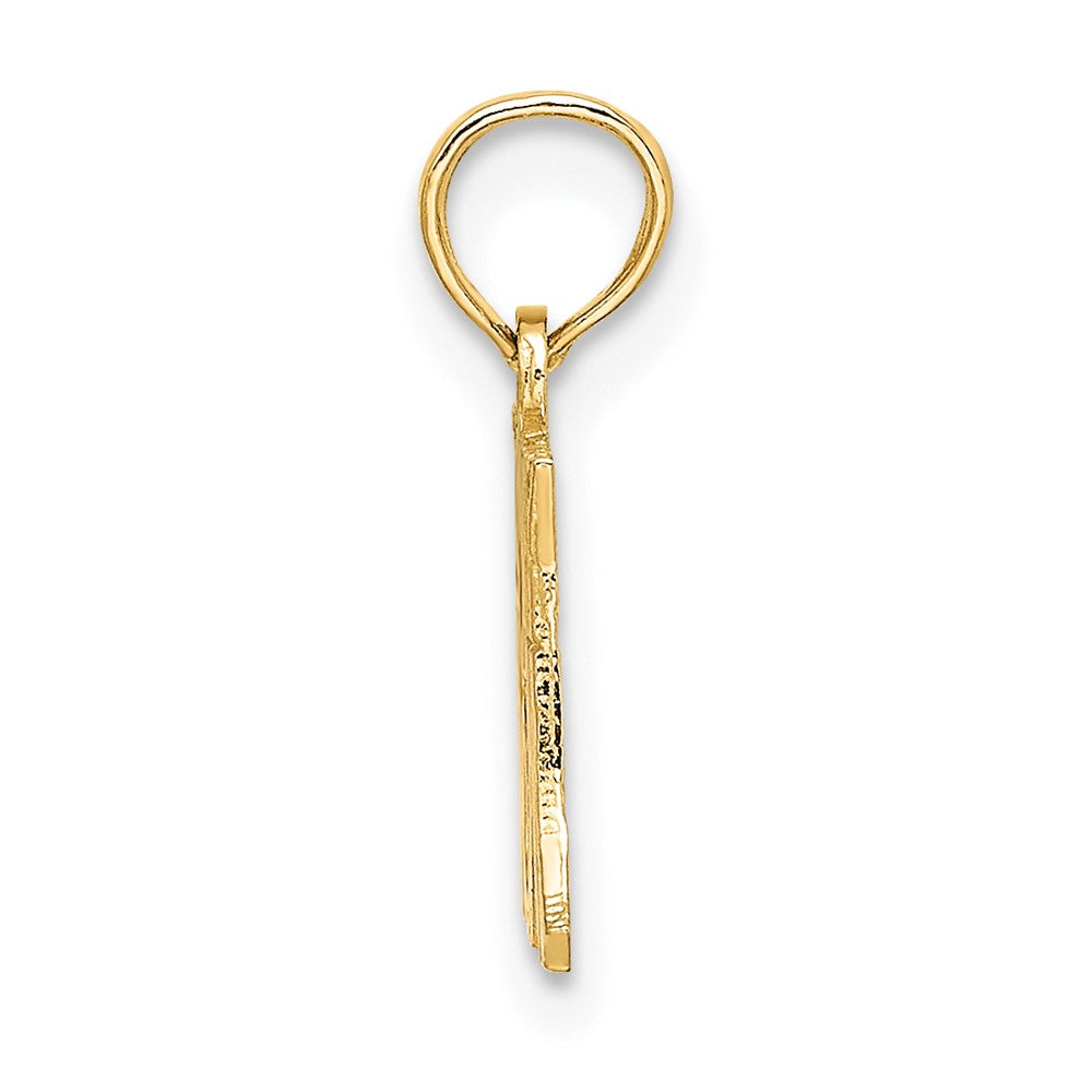 10k Yellow Gold 14.9 mm I HEART MY MOM Pendant (0.52 grams)