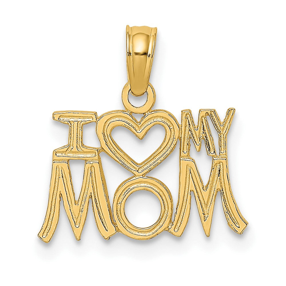 10k Yellow Gold 14.9 mm I HEART MY MOM Pendant (0.52 grams)