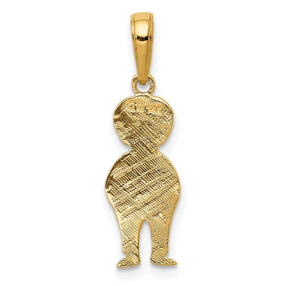 10k Yellow Gold 8 mm Boy with Hands in Pocket Pendant (0.62 grams)