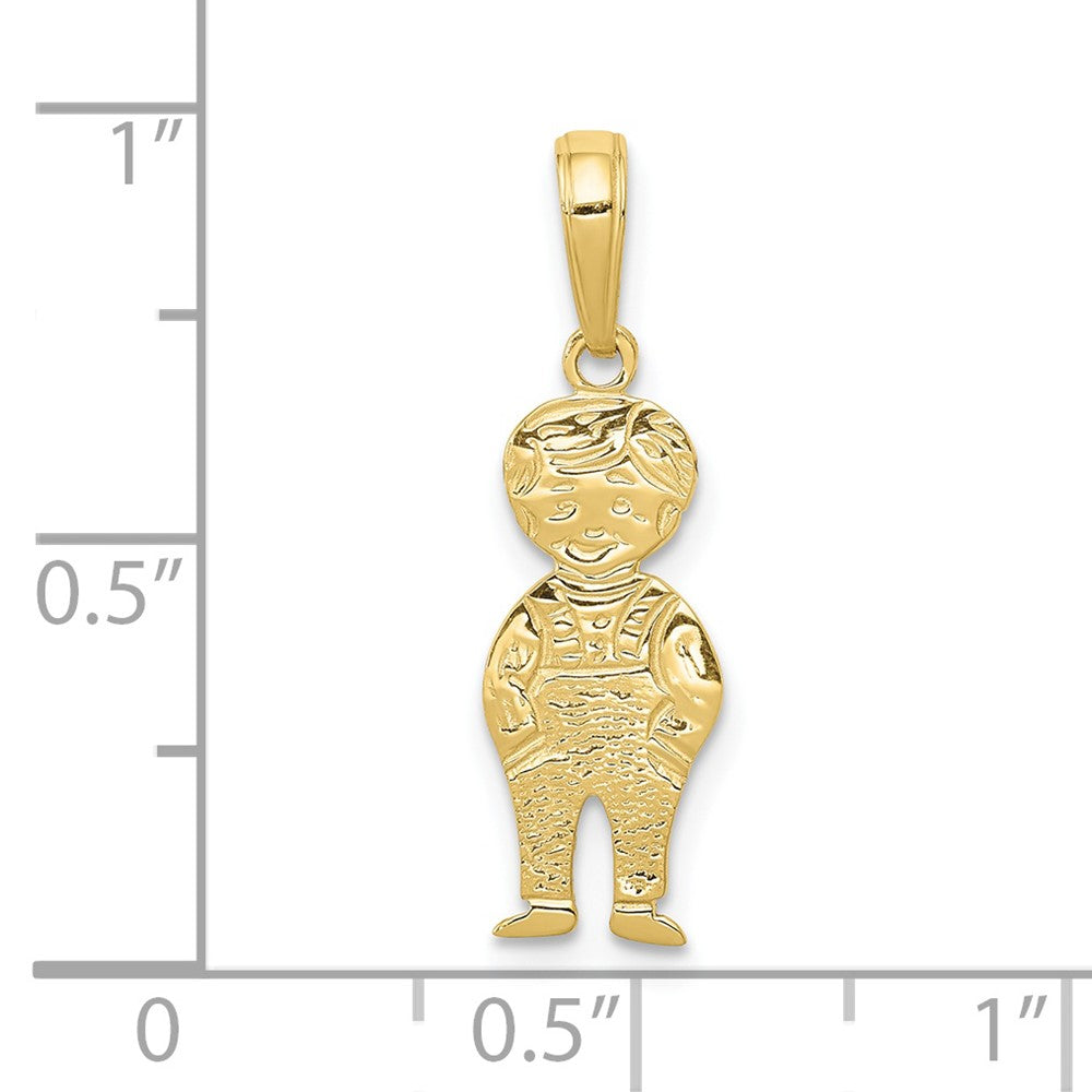 10k Yellow Gold 8 mm Boy with Hands in Pocket Pendant (0.62 grams)
