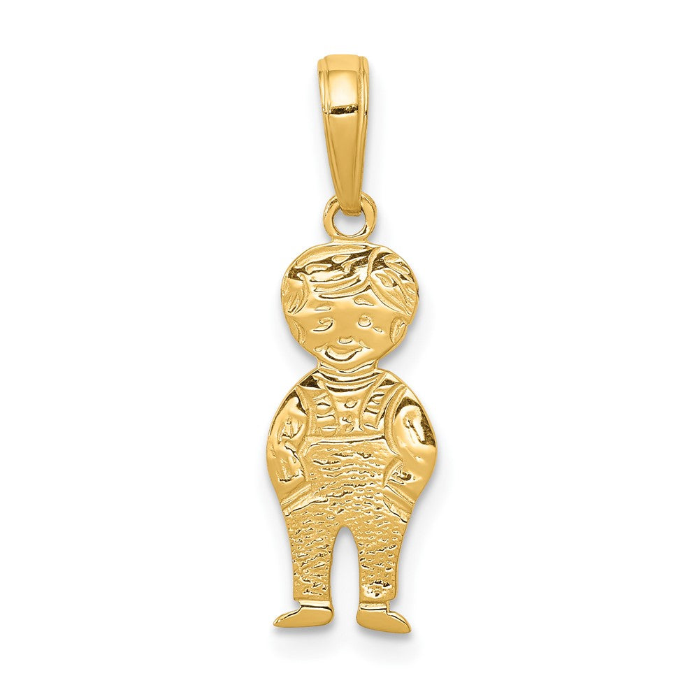 10k Yellow Gold 8 mm Boy with Hands in Pocket Pendant (0.62 grams)