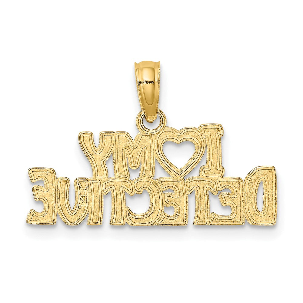 10k Yellow Gold 22.85 mm I HEART MY DETECTIVE Charm (1.21 grams)