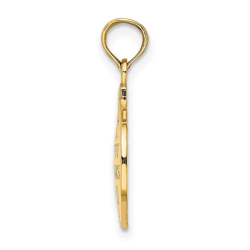 10k Yellow Gold 12.95 mm OUR FIRST CHRISTMAS Ornament Pendant (0.89 grams)