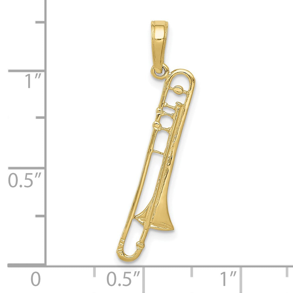 10k Yellow Gold 8 mm Trombone Pendant (0.55 grams)