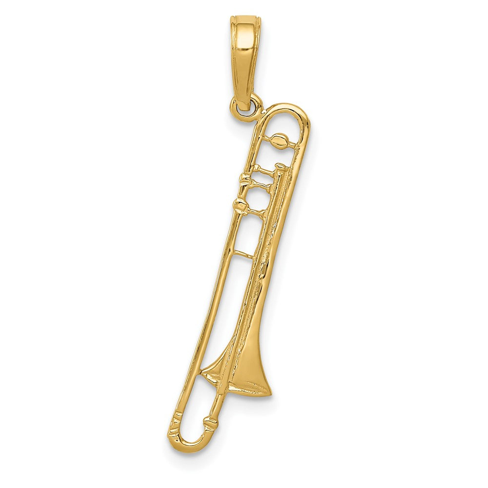 10k Yellow Gold 8 mm Trombone Pendant (0.55 grams)