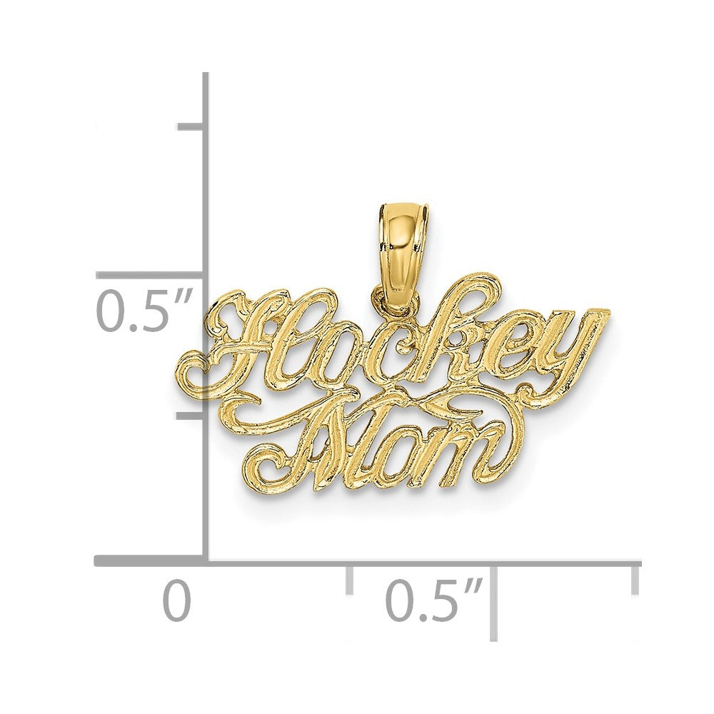 10k Yellow Gold 19.8 mm HOCKEY MOM Charm (0.6 grams)