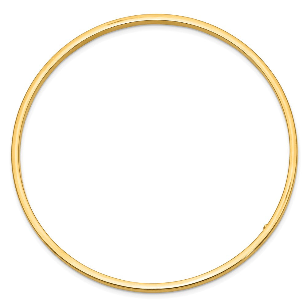 10k Yellow Gold 3 mm Polished Square Tube Slip-on Bangle (3.35 grams)