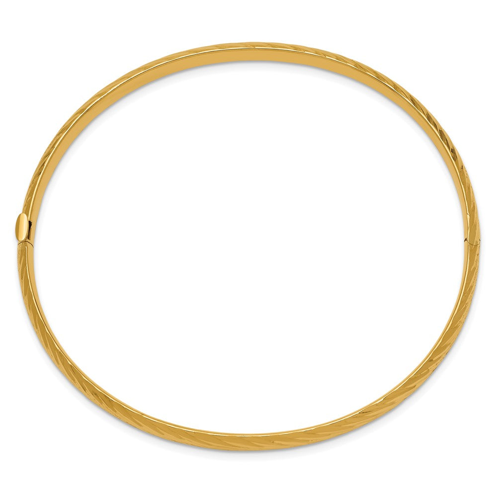 10k Yellow Gold 4.75 mm 3/16 Textured Hinged Bangle (4.2 grams)