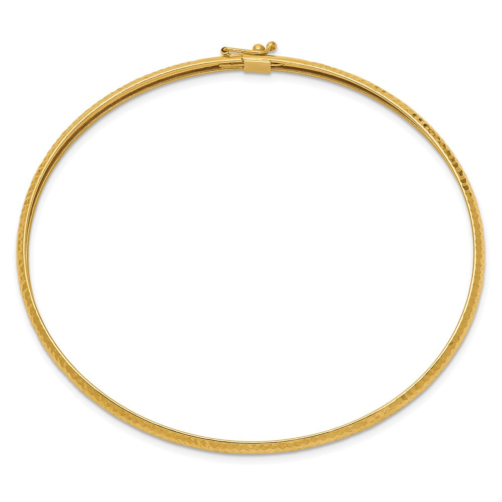 10k Yellow Gold 4 mm Textured Flexible Bangle (2.1 grams)