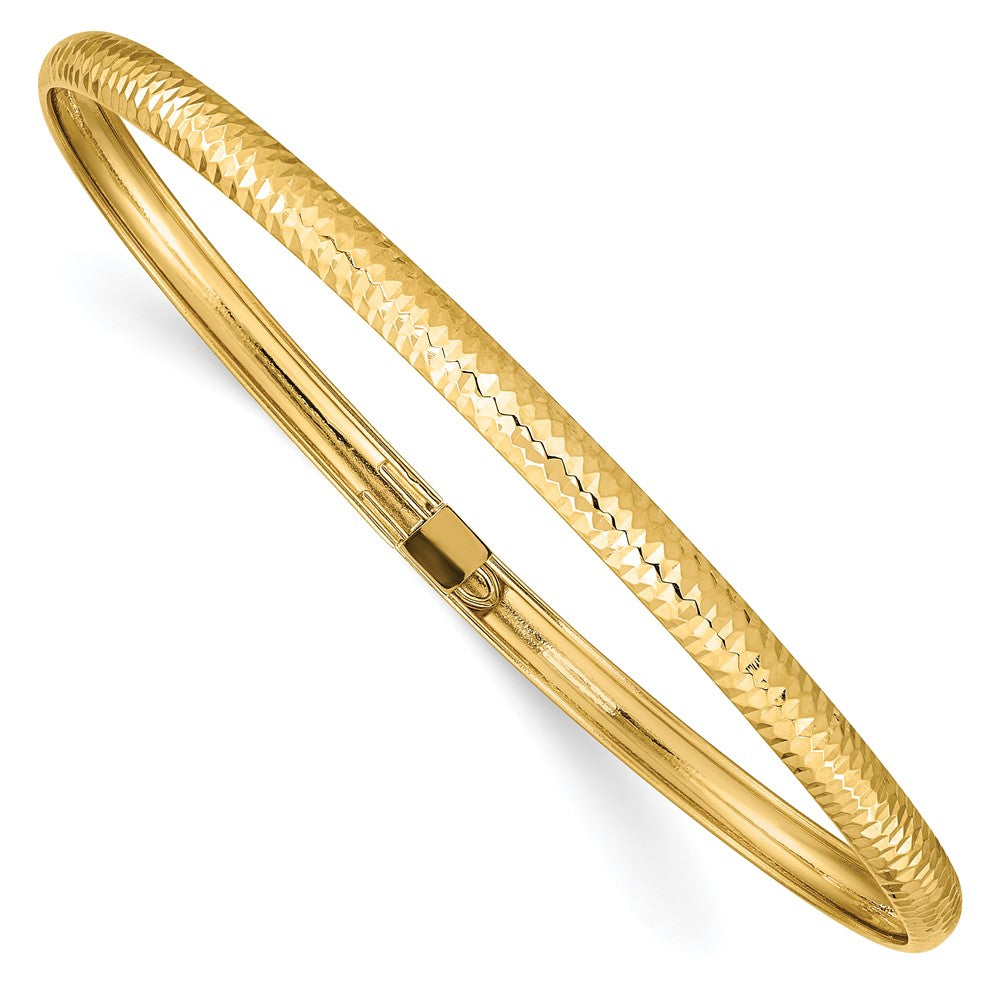 10k Yellow Gold 4 mm Textured Flexible Bangle (2.1 grams)