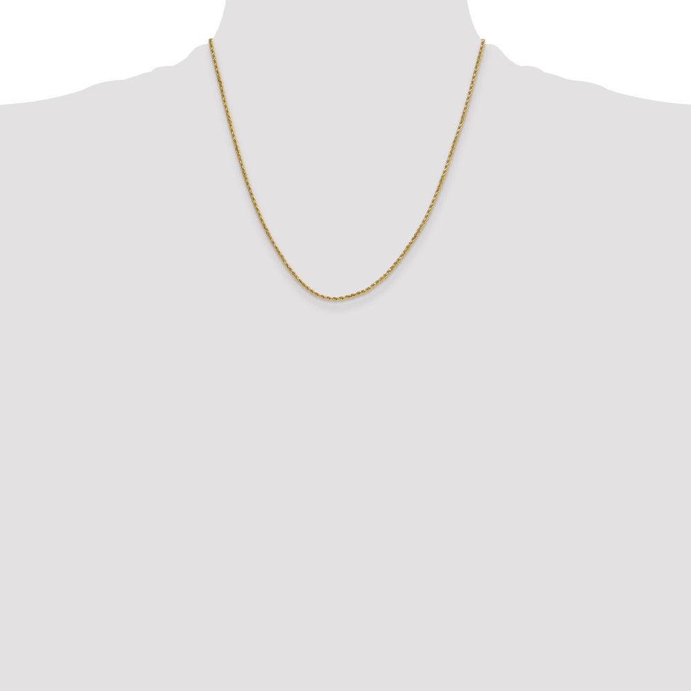 10k Yellow Gold 2 mm Semi-solid D/C Rope Chain (1.95 grams)