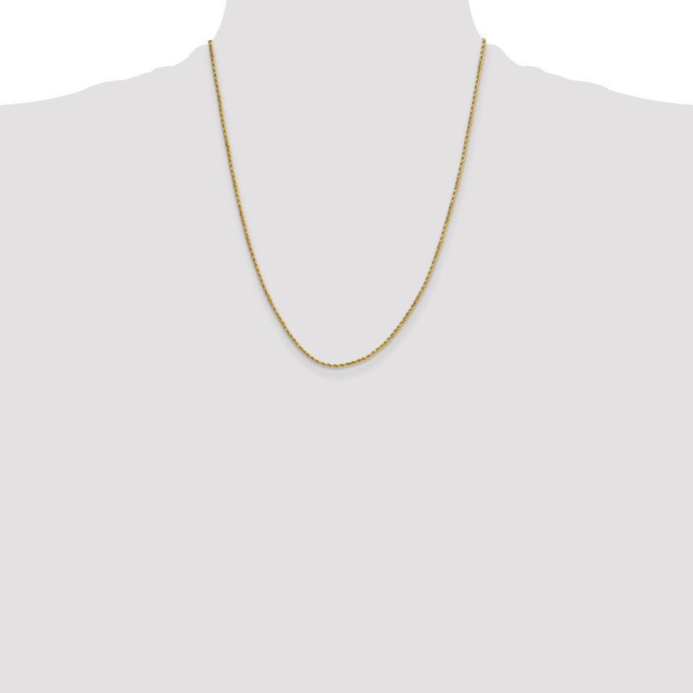 10k Yellow Gold 2 mm Semi-solid D/C Rope Chain (1.95 grams)