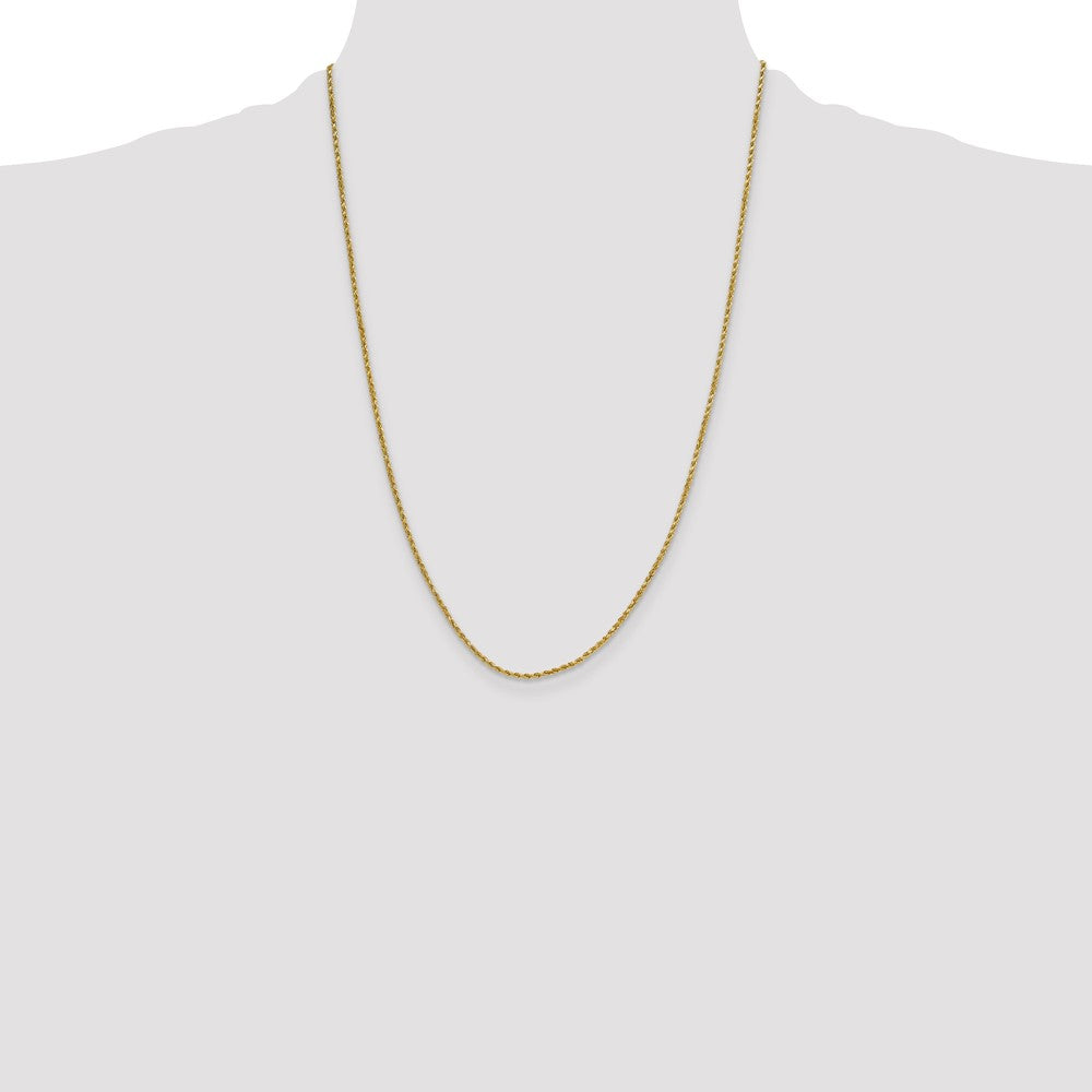 10k Yellow Gold 2 mm Semi-solid D/C Rope Chain (1.95 grams)