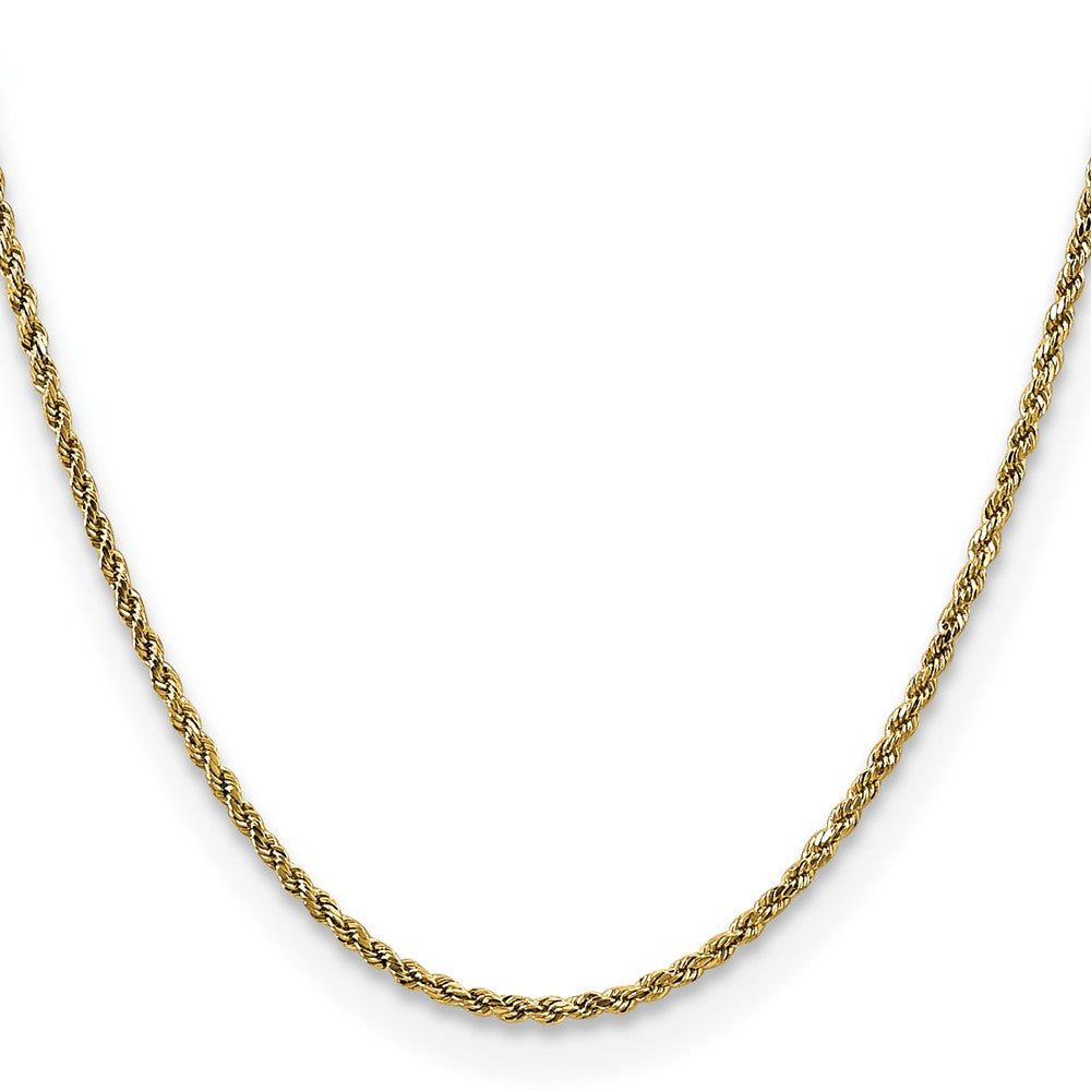 10k Yellow Gold 2.25 mm Semi-solid D/C Rope Chain (2.3 grams)