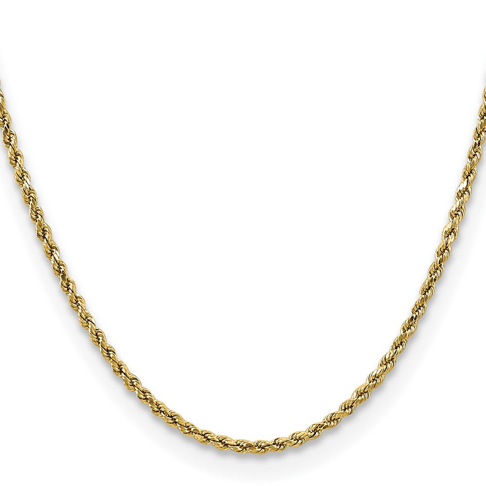 10k Yellow Gold 2.5 mm Semi-solid D/C Rope Chain (2.54 grams)