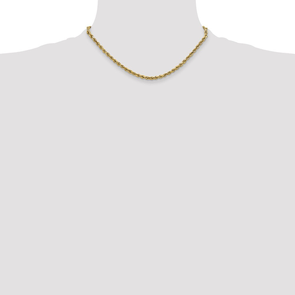10k Yellow Gold 2.5 mm Semi-solid D/C Rope Chain (2.54 grams)